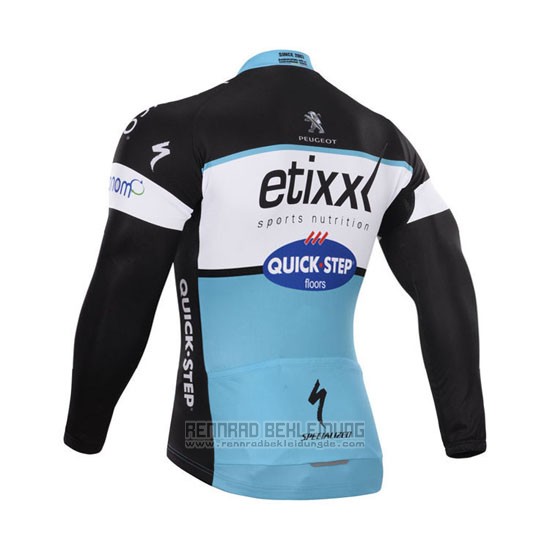 2015 Fahrradbekleidung Etixx Quick Step Shwarz und Wei Trikot Langarm und Tragerhose